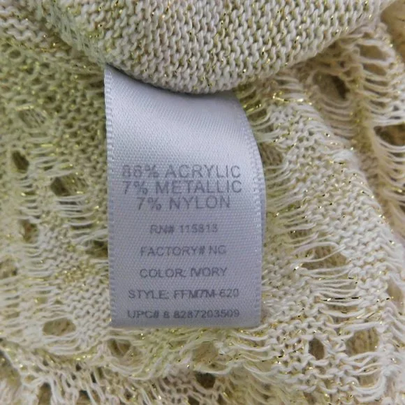 Metro 7 Women Cardigan Beige Gold M/L - Picture 5 of 6